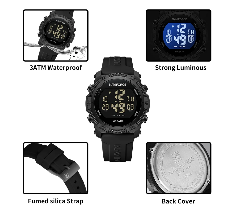 NAVIFORCE NF7104 Digital Display Quartz Watch - Image 7