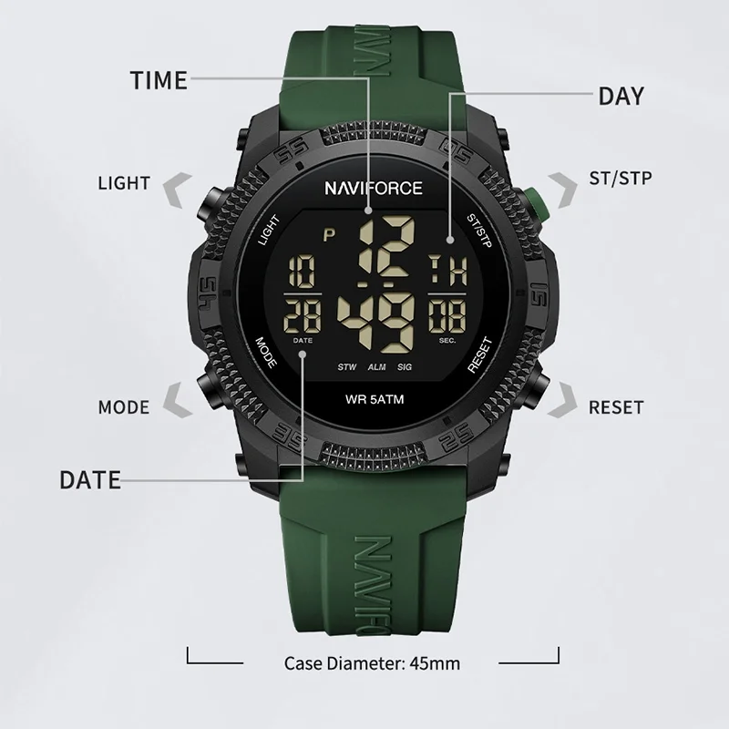 NAVIFORCE NF7104 Digital Display Quartz Watch - Image 5