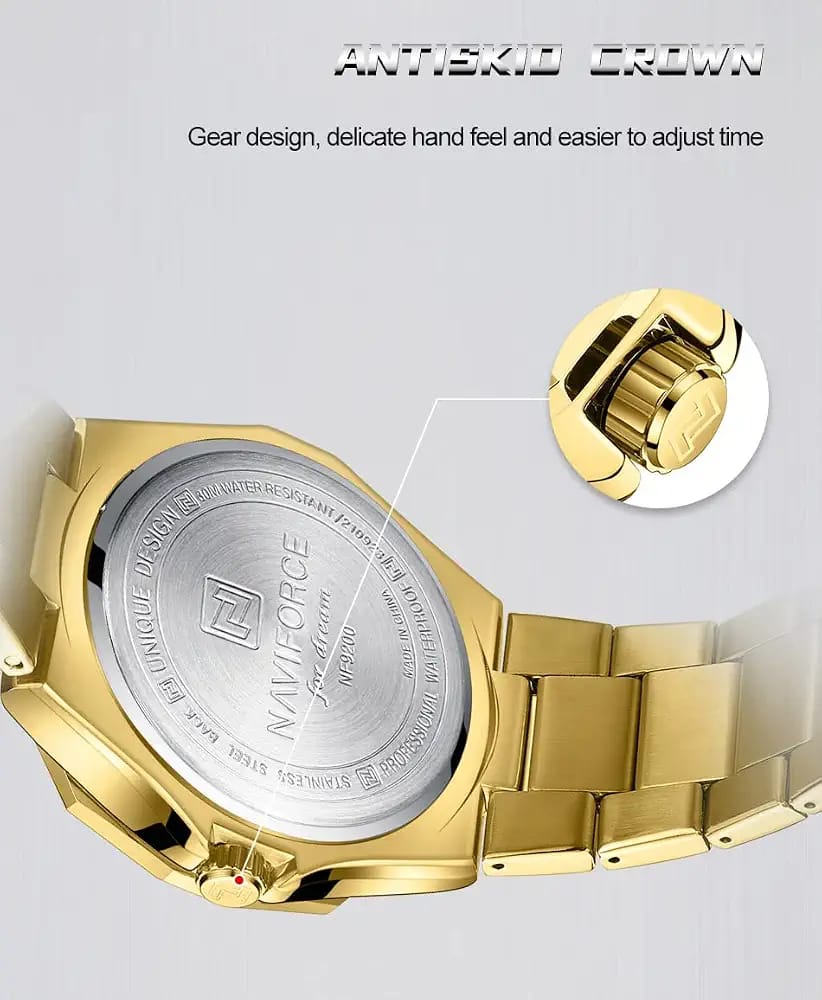 The NAVIFORCE NF9200 Gentleman's Gold Watch - Image 7