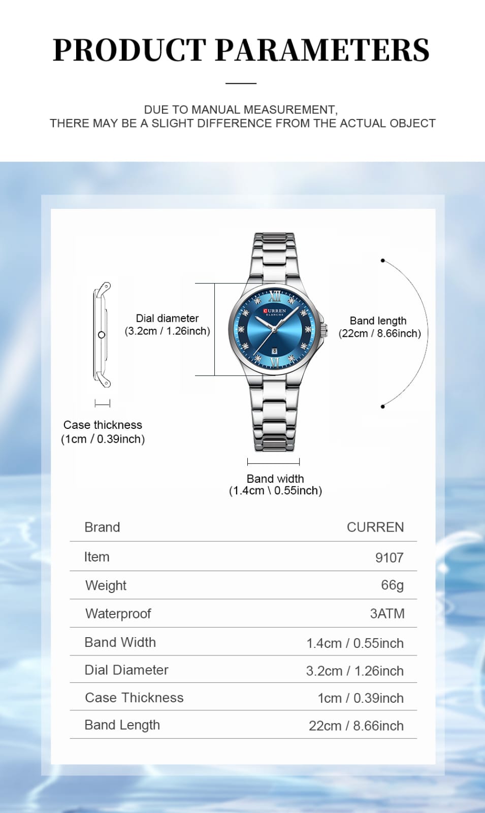 The CURREN 9107 Ladies Silver Watch - Image 6