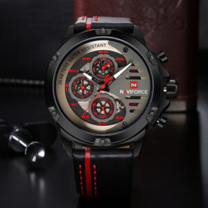 Naviforce NF9110 Leather Strapped Gentleman's Watch